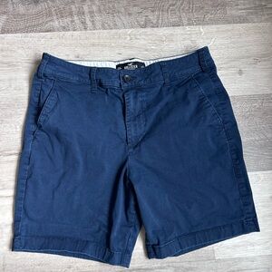 Hollister Men's Dark Navy Flat-Front Chino Shorts